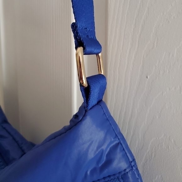 Dolce Vita Collection Blue & Gold Crossbody Puffer Bag | (Like New) - Picture 6 of 13